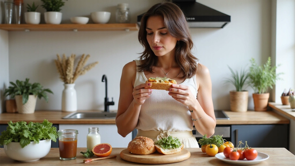 Une femme souriante mangeant une salade fraîche, symbolisant une alimentation équilibrée et saine.